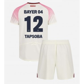 Billiga Bayer Leverkusen Edmond Tapsoba #12 Bortatröja Barn 2025-26 Kortärmad (+ Korta byxor)